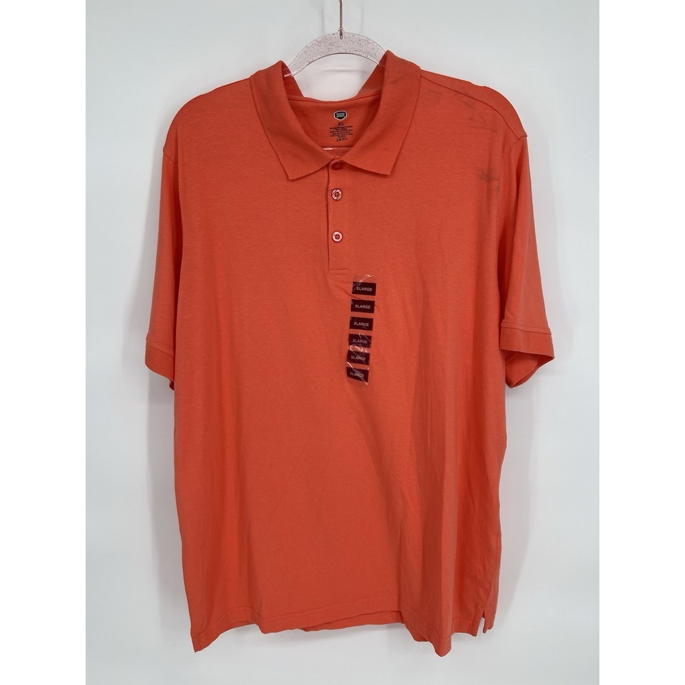 Berkley Jensen Polo Golf Shirt 100%‎ Cotton Blend Orange Coral Mens Sz XL NWT